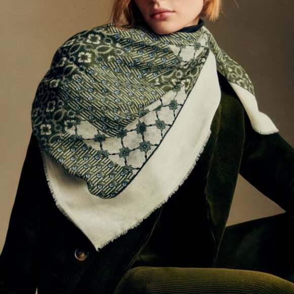 Sézane x Antoinette Poisson NWT Pio Scarf in Dominote Patchwork Print - Picture 1 of 5